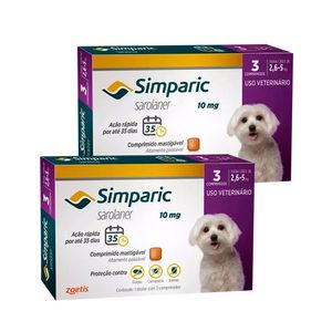 Simparic Antipulgas para Cachorro 2,6 a 5Kg com 3 Comprimidos