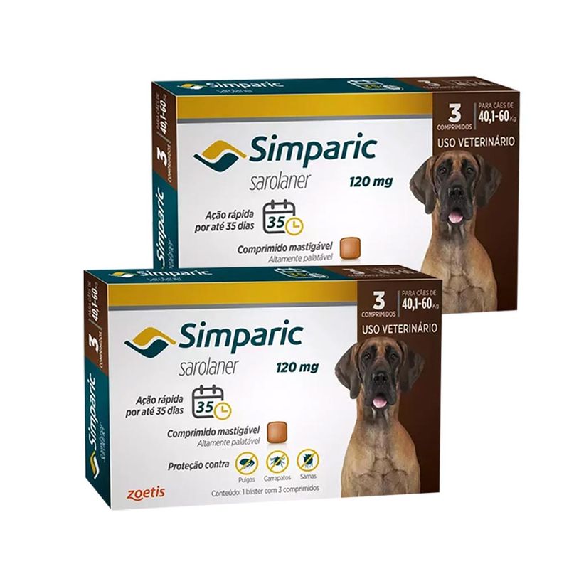 Foto-do-produto-Simparic-Antipulgas-para-Cachorro-401-a-60Kg-com-3-Comprimidos-Combo-2-Caixa-no-pet-shop-online-da-Tudo-de-Bicho