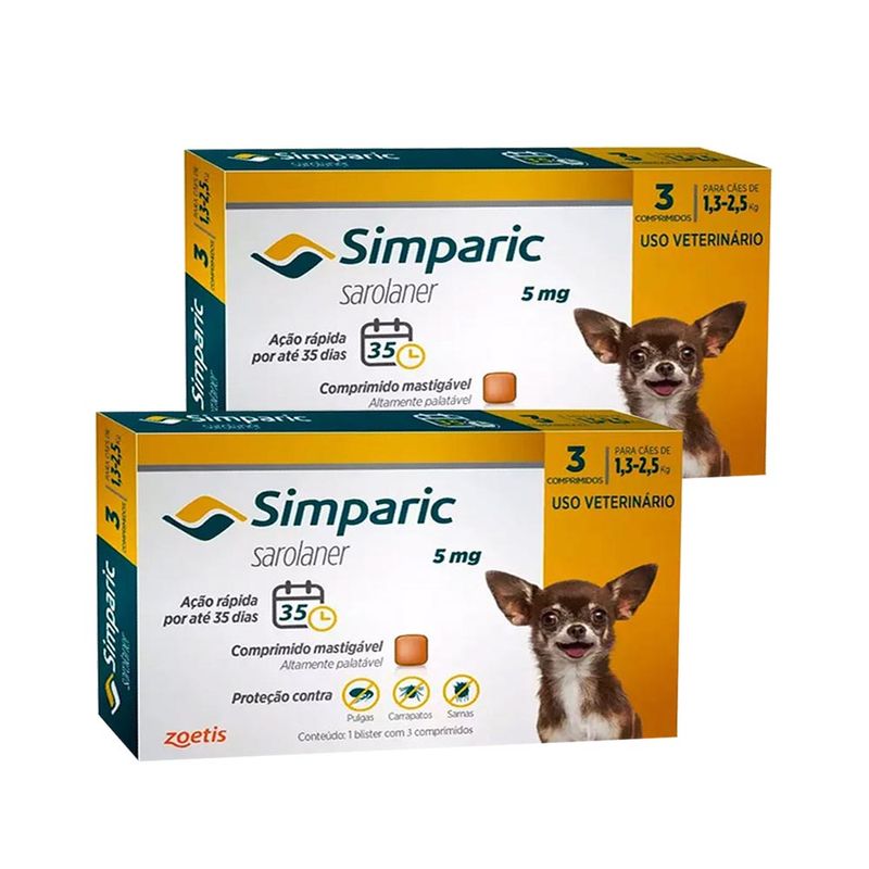 Foto-do-produto-Simparic-Antipulgas-para-Cachorro-13-a-25Kg-com-3-Comprimidos-Combo-2-Caixa-no-pet-shop-online-da-Tudo-de-Bicho