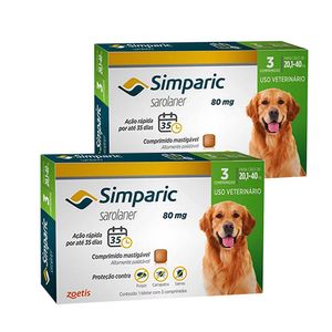 Simparic Antipulgas para Cachorro 20,1 a 40Kg com 3 Comprimidos