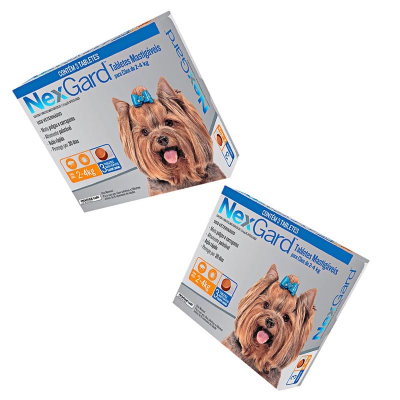 Foto-do-produto-Nexgard-Antipulgas-para-Cachorros-2-a-4Kg-com-3-Comprimidos-Combo-2-Caixas-no-pet-shop-online-da-Tudo-de-Bicho