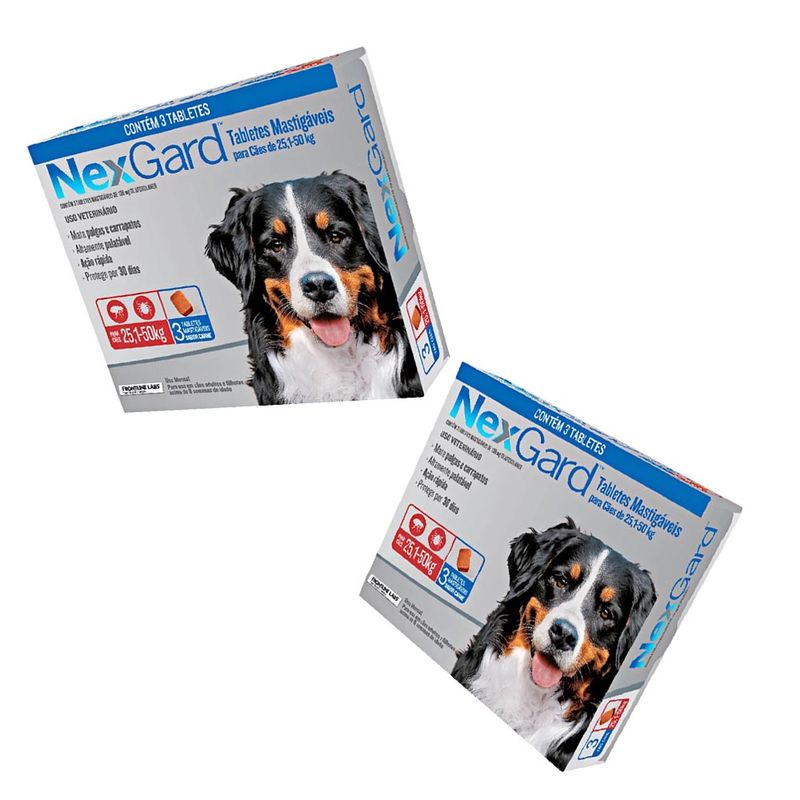 Foto-do-produto-Nexgard-Antipulgas-para-Cachorros-251-a-50Kg-com-3-Comprimidos-Combo-2-caixas-no-pet-shop-online-da-Tudo-de-Bicho