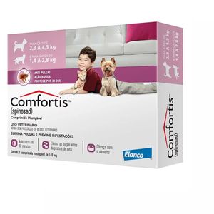 Comfortis Antipulgas Cães e Gatos 140mg Cães de 2,3 a 4,5kg e Gatos de 1,4 a 2,8kg