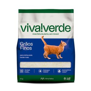 Areia Higiênica Para Gatos Biodegradável Limpeza Plena Viva Verde