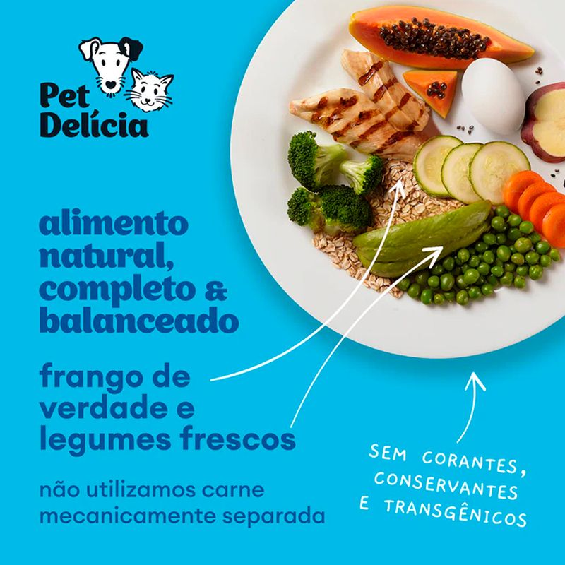 Foto-do-produto-Racao-Umida-Pet-Delicia-Natural-Gatos-Adultos-Frango-Fit-320g-no-pet-shop-online-da-Tudo-de-Bicho