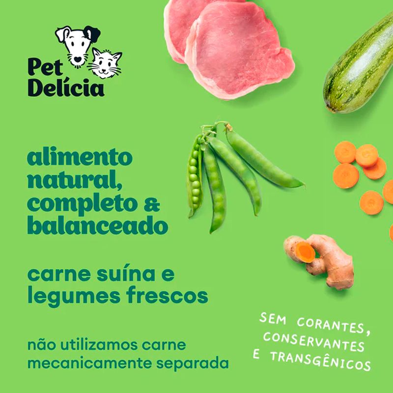 Foto-do-produto-Racao-Umida-Pet-Delicia-Natural-para-Caes-Adultos-Carreteiro-Suino-320g-no-pet-shop-online-da-Tudo-de-Bicho