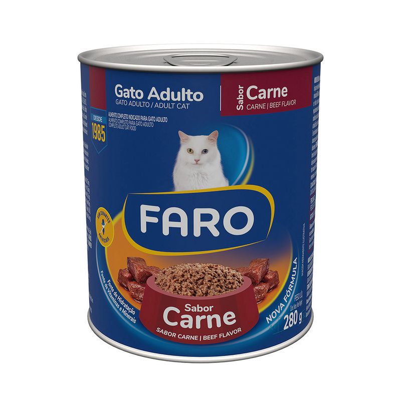 Foto-do-produto-Pate-Faro-para-Gatos-Adultos-Sabor-Carne-Lata-280g-no-pet-shop-online-da-Tudo-de-Bicho