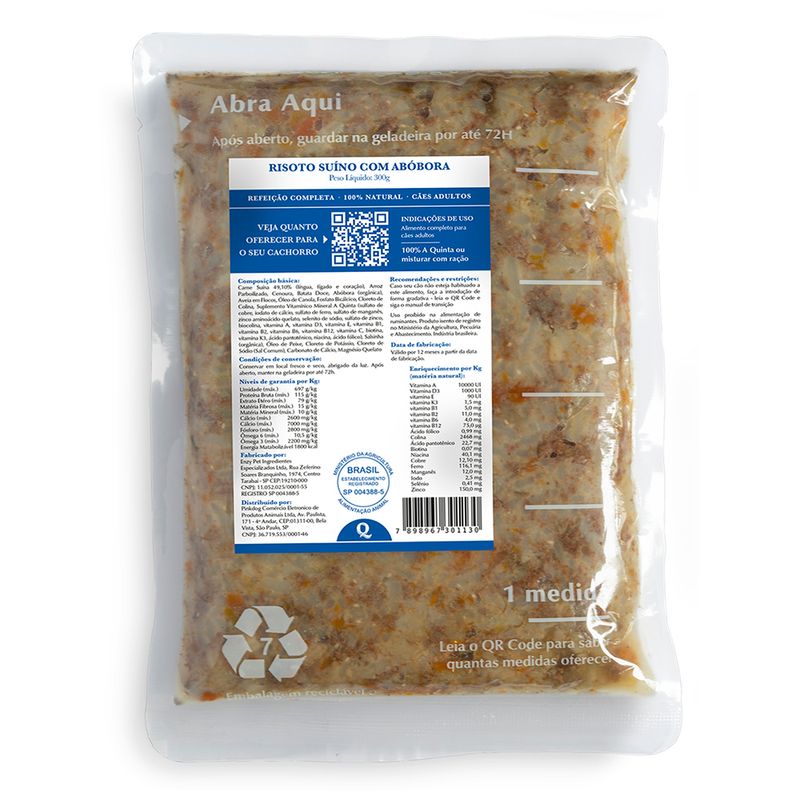 Foto-do-produto-Alimento-Natural-para-Caes-A-Quinta-Risoto-Suino-com-Abobora-300g-no-pet-shop-online-da-Tudo-de-Bicho