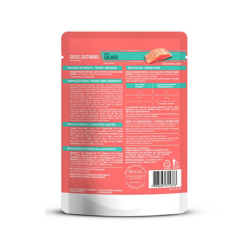 Foto-do-produto-Racao-Umida-Origens-para-Gatos-Castrados-Sabor-Salmao-85g-no-pet-shop-online-da-Tudo-de-Bicho