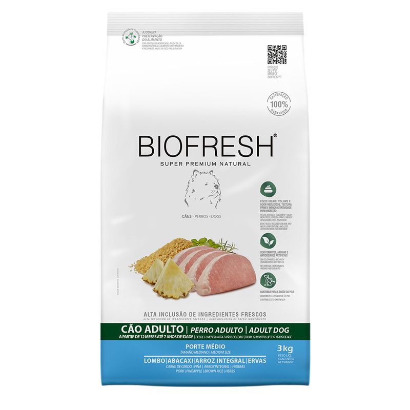 Foto-do-produto-Racao-Biofresh-Caes-Adultos-Racas-Medias-Lombo-e-Abacaxi-3-kg-no-pet-shop-online-da-Tudo-de-Bicho