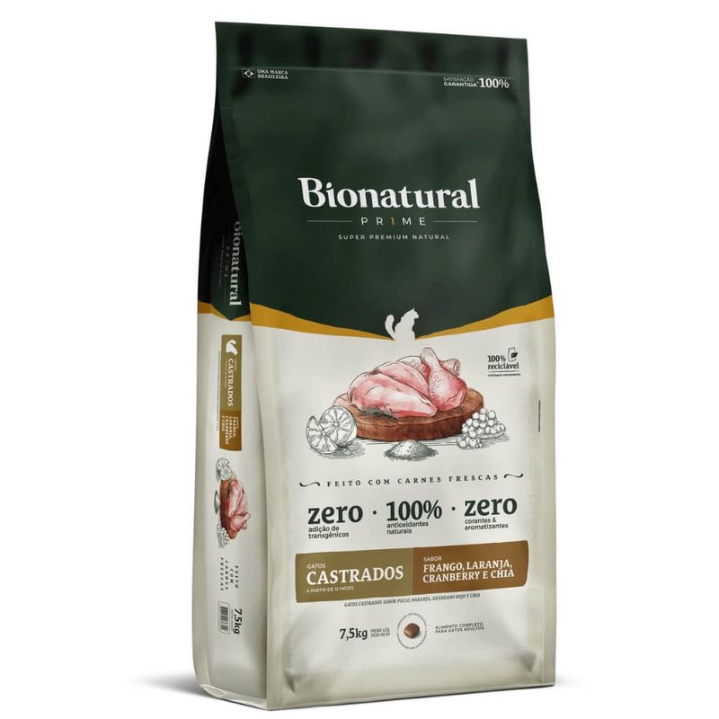 Foto-do-produto-Racao-Bionatural-Prime-Gatos-Castrados-Frango-75kg-no-pet-shop-online-da-Tudo-de-Bicho