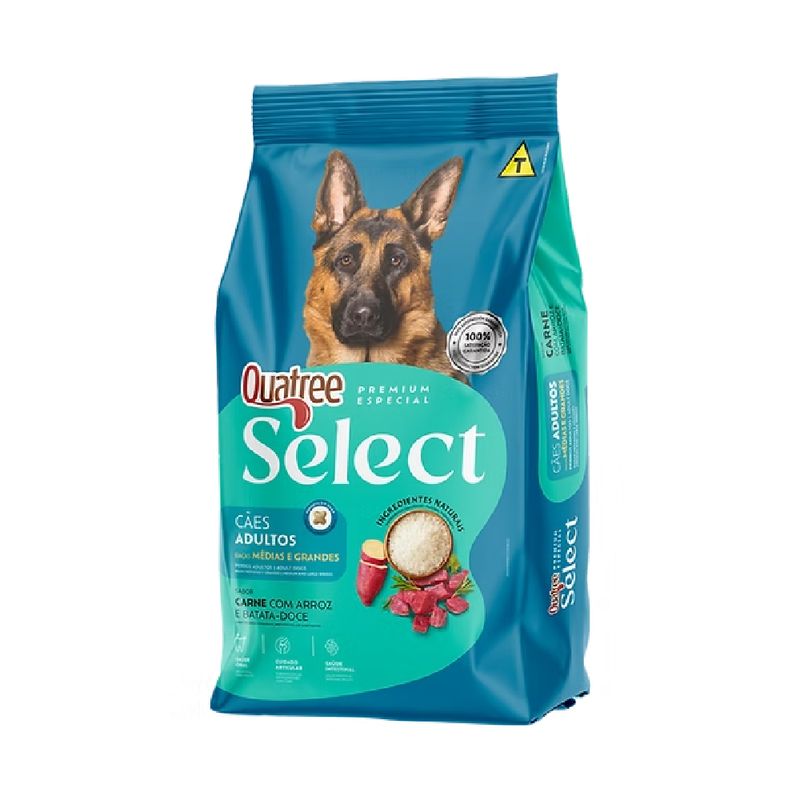 Foto-do-produto-Racao-Quatree-Select-Caes-Adultos-Carne-Racas-Medias-E-Grandes-15Kg-no-pet-shop-online-da-Tudo-de-Bicho
