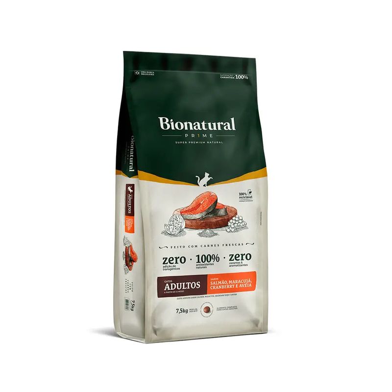 Foto-do-produto-Racao-Bionatural-Prime-Gatos-Adultos-Salmao-75kg-no-pet-shop-online-da-Tudo-de-Bicho