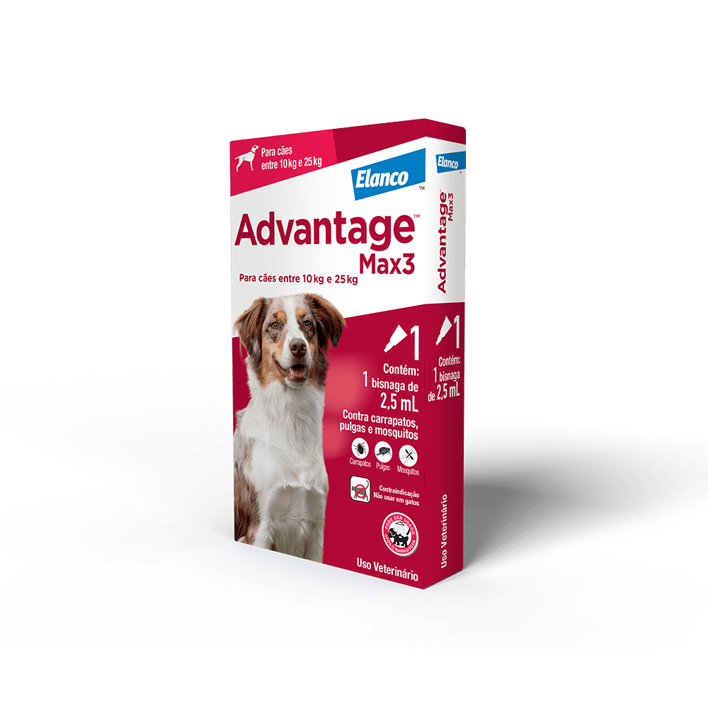 Advantage Max3 - para Cães de 10 a 25kg - pipeta com 2,5ml