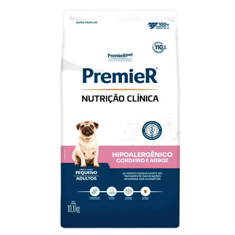 Racao-Premier-Nutricao-Clinica-Caes-Hipoalergenico-Pequeno-Porte-Cordeiro-e-Arroz-10.1kg-frente