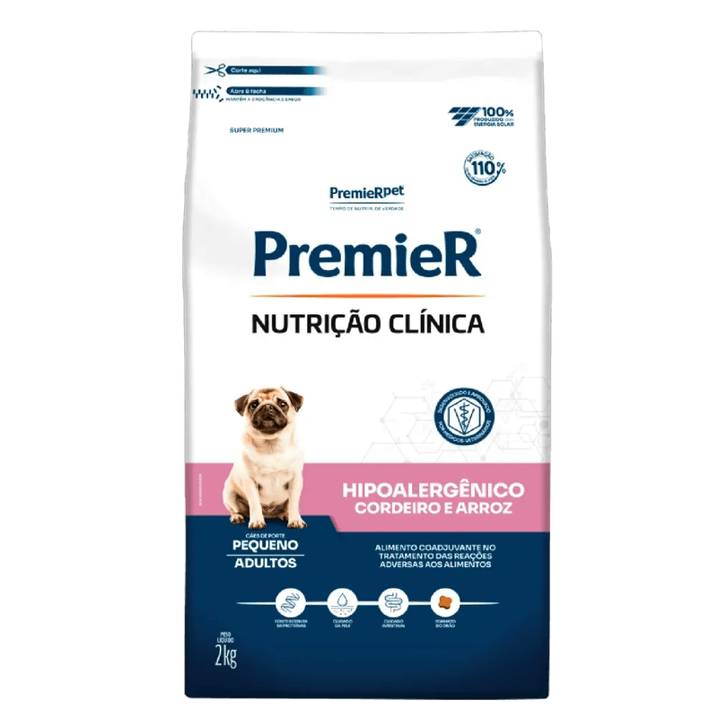 Racao-Premier-Nutricao-Clinica-Caes-Hipoalergenico-Pequeno-Porte-Cordeiro-e-Arroz-2kg-frente