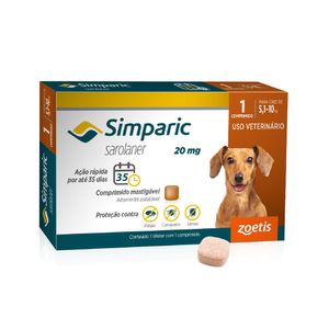 Simparic Antipulgas e Carrapatos 20mg para Cães de 5,1 a 10kg