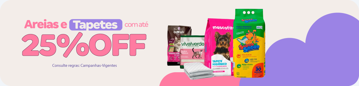 Areias e tapetes com até 25%OFF