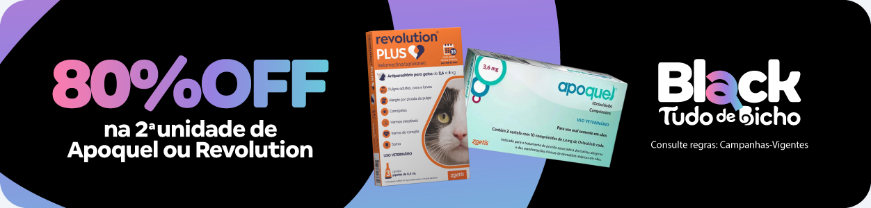 Apoquel e Revolution com 80%OFF na 2ª unidade