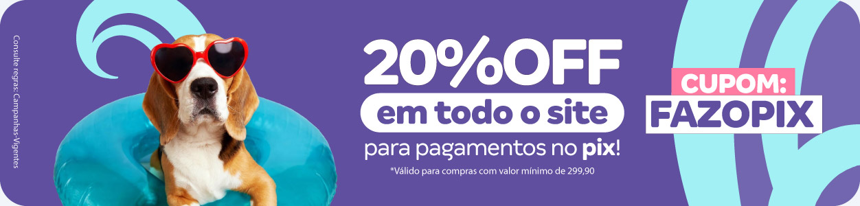 20%OFF em todo o site via pix