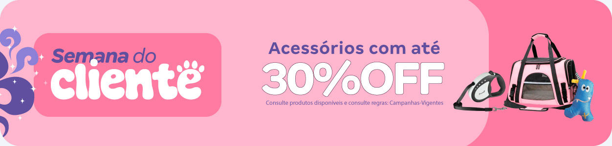 Acessórios com até 30%OFF